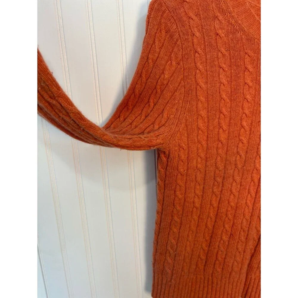 J. Crew Orange Cable Knit merino wool rabbit hair cashmere Sweater